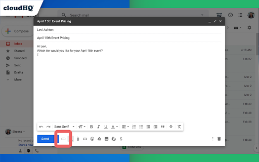 Tables for Gmail™ by cloudHQ screenshot