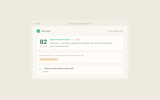 Curio: AI Tutor & Homework Helper screenshot