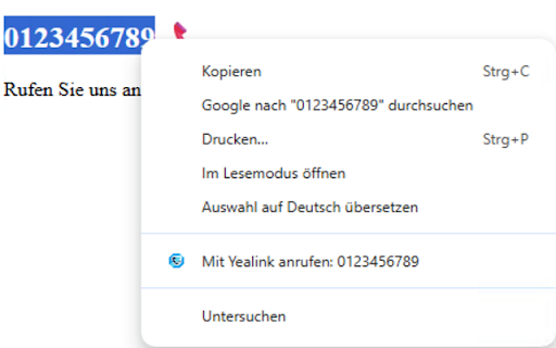 Click-to-Call für Yealink screenshot