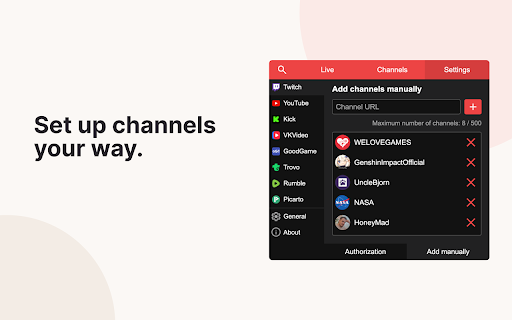 Stream Live — notifications for live streams screenshot