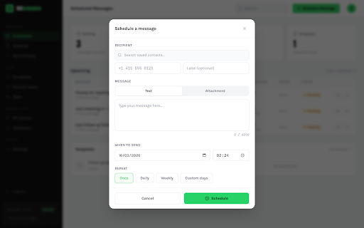 WASchedule — WhatsApp Scheduler & CRM screenshot