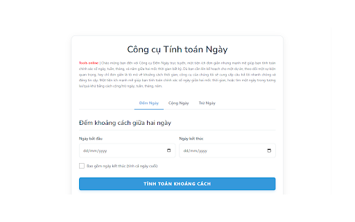 Công Cụ Đếm Ngày & Tính Ngày - Võ Việt Hoàng (SEO Portfolio) screenshot