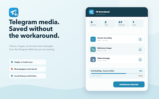 Telegram Media Downloader & Batch Saver screenshot