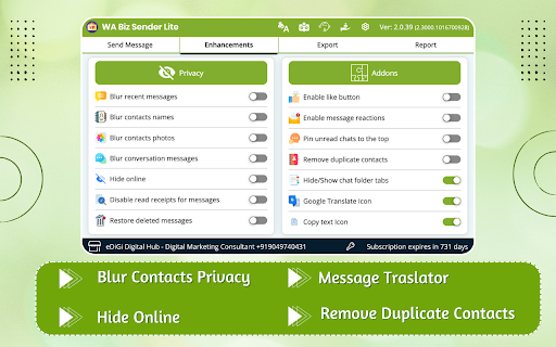 WABiz Free Bulk Sender (Lite) screenshot