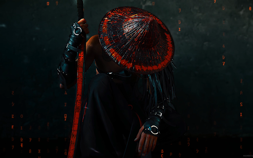 Cyber Samurai Straw Hat Live Wallpaper screenshot