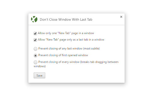 Don't Close Window With Last Tab screenshot