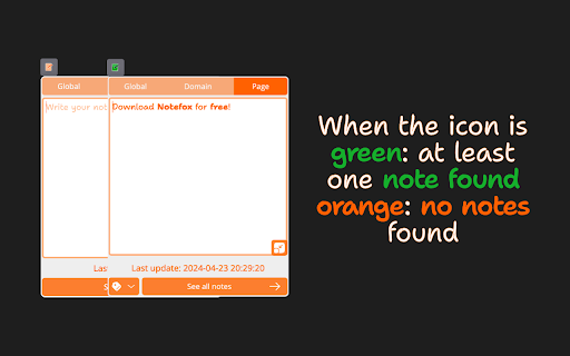 Notefox: Websites notes screenshot