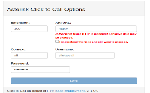 Asterisk Click to Call screenshot