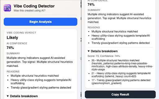 Vibe Coding Detector by A5 screenshot