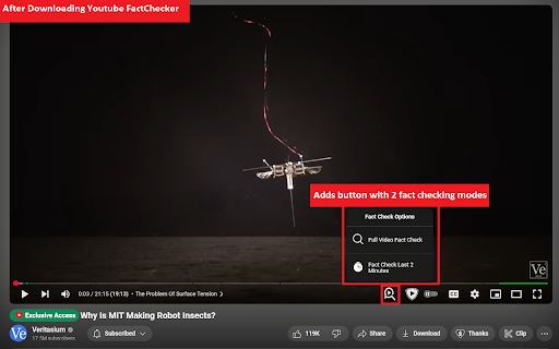 Youtube FactCheck screenshot