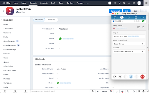 RingCentral RingCX for Zoho screenshot