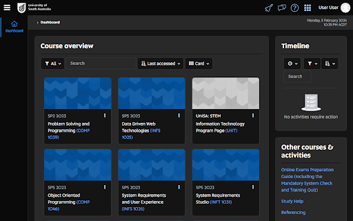 UniSA Dark Mode screenshot