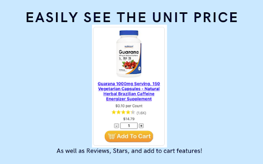Amazon Unit Price screenshot