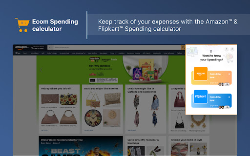 Spending Calculator for Amazon™ and Flipkart™ screenshot