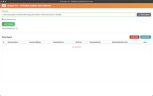 JD Scraper Pro – Unlimited JustDial Data Extractor screenshot