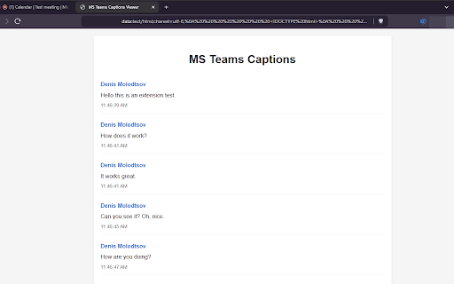 MS Teams Live Captions Saver screenshot