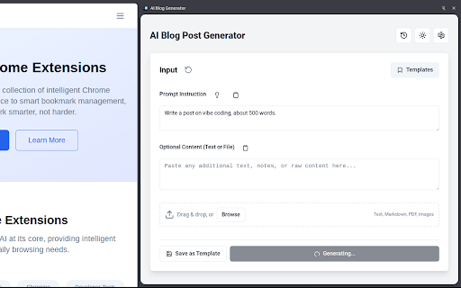 Blog Post Generator by AI Muse (Beta) screenshot