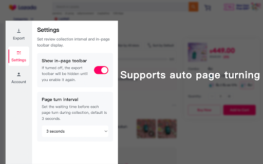 Lazada Review Export - Download Review Images & Videos, Export to Excel screenshot