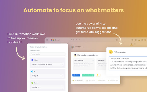 Hiver in Gmail: AI-powered customer service platform screenshot