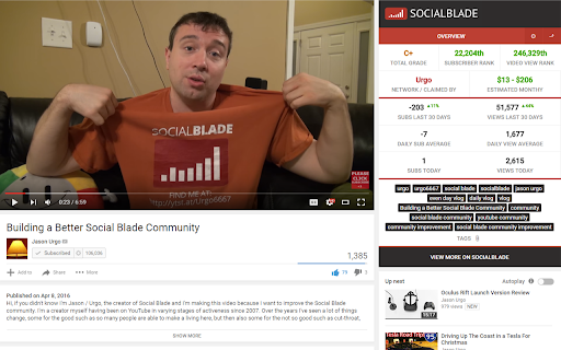 Social Blade screenshot