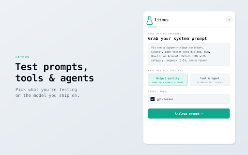 litmus — System Prompt Tester screenshot