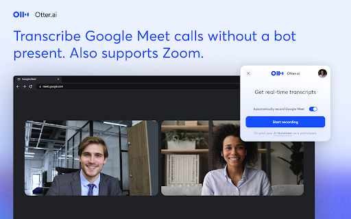 Otter.ai: Record & Transcribe Meetings - Google Meet & Web Audio screenshot