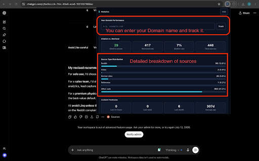 Fanout Queries Extractor – ChatGPT & Claude Citations screenshot