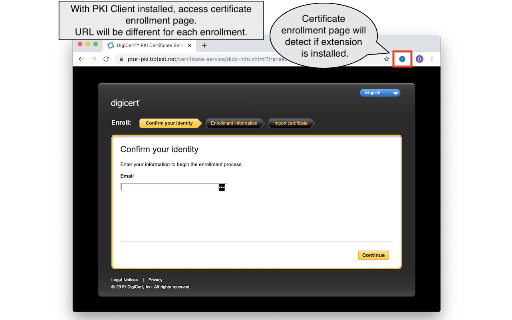DigiCert Authentication Client Extension screenshot