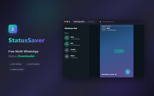 StatusSaver - Free Multi WhatsApp Status Downloader screenshot