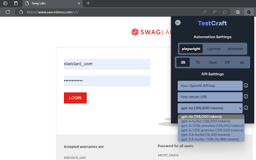TestCraft screenshot