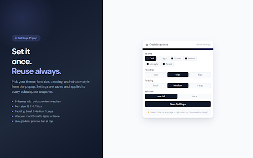 CodeSnapshot — Beautiful Code Screenshots screenshot