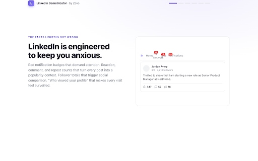 LinkedIn Demetricator — Hide Counts & Badges screenshot