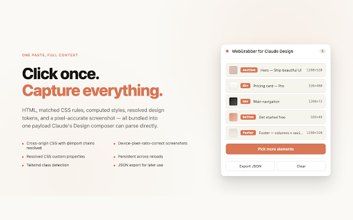 WebGrabber for Claude Design screenshot