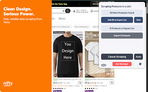 T-Bargain Scraper: Export Listings, Sellers, Reviews & More screenshot