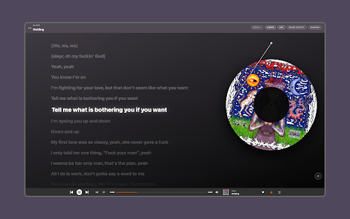 CloudLyrics - Full Screen Lyrics for SoundCloud screenshot