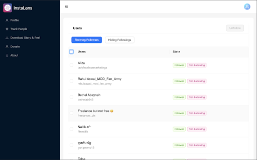 InstaLens – Instagram Follower Tracker screenshot