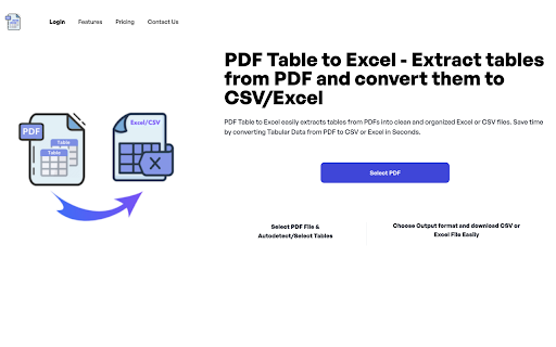 PDF Table to Excel screenshot