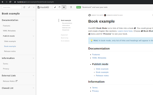 CodiMD Book mode screenshot