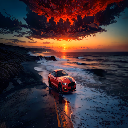 Mustang On The Beach Live Wallpaper icon