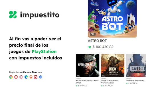 Impuestito: precio final juegos con impuestos screenshot