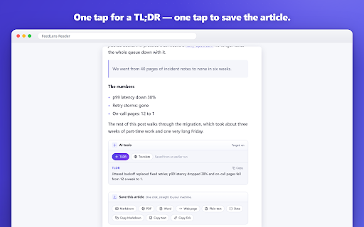 FeedLens — AI RSS Reader screenshot