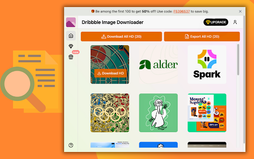 Dribbble Image Downloader screenshot