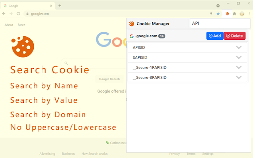 Cookie Manager screenshot