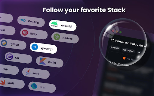 Hackertab – Dev News & GitHub in New Tab screenshot