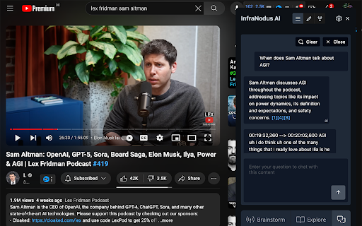 InfraNodus: AI Graph Insights for YouTube, ChatGPT, Google Search screenshot