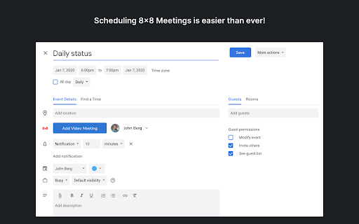 8x8 Work Meetings for Google Chrome screenshot