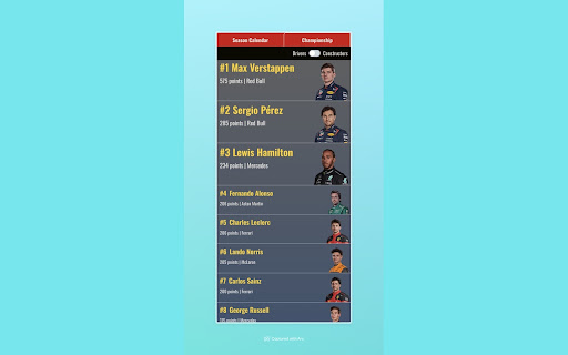 F1 Extension screenshot