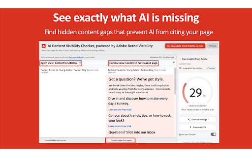 AI Content Visibility Checker, powered by Adobe Brand Visibility screenshot