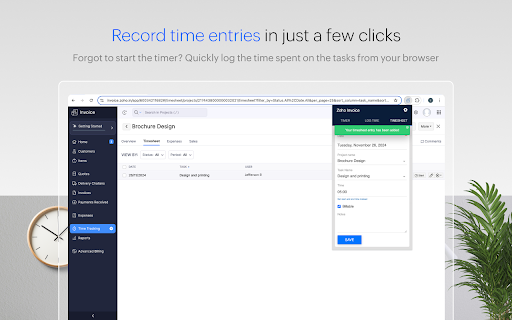 Zoho Invoice Timer screenshot