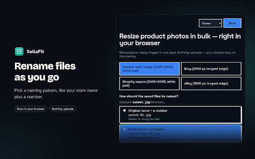 Bulk Resize Product Photos | SellaFit screenshot
